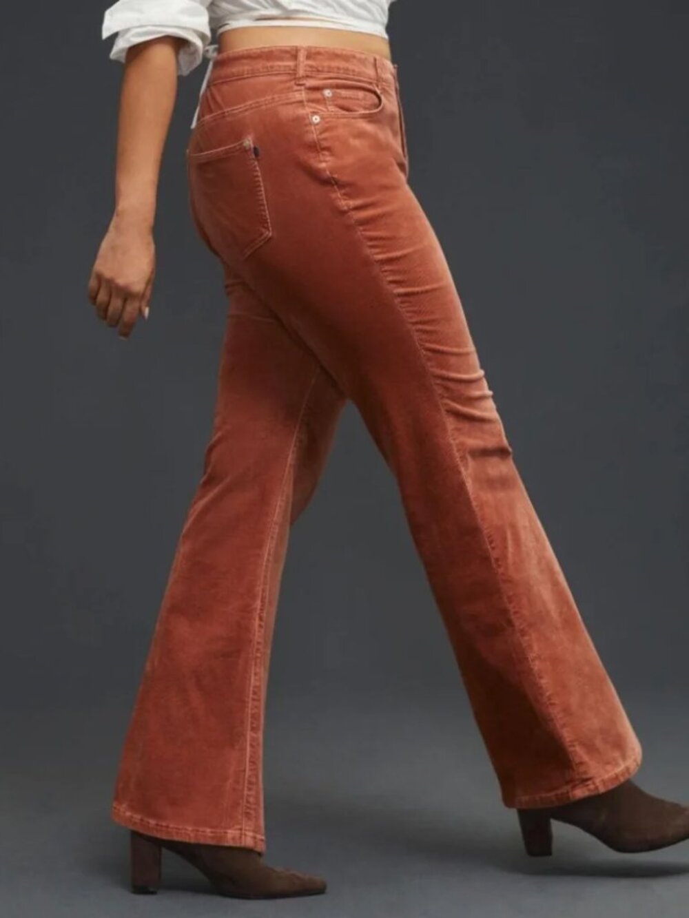 Pilcro Anthropologie The Icon Flare Corduroy Jeans Brown Retro Boho Pants 27